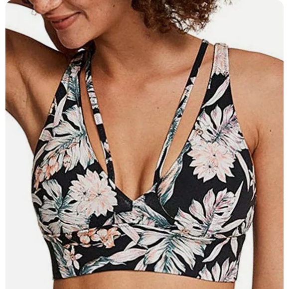 NWT XS (8) New Balance Evolve Sports Bra Strappy Plunge WB91474 Non Wired Padded - Picture 2 of 6